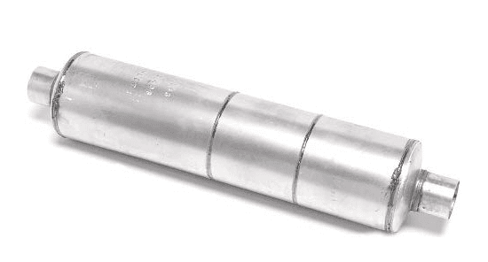 Auspufftopf rund 63.50mm Anschlüsse