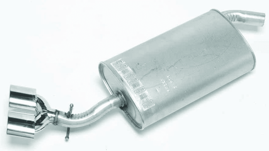 Auspufftopf mit Rohr Auspufftopf mit Rohr