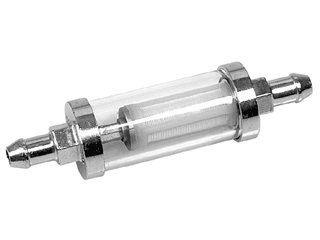 Benzinfilter verchromt mit Glasgehäuse