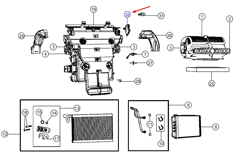 Stellmotor Heizungsklappe Durango Grand Cherokee
